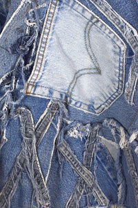 Reworked Denim Patchwork Shorts
