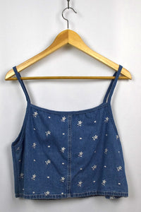 Reworked Denim Tie Up Top