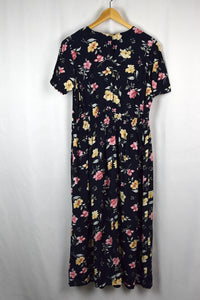 Navy Floral Print Dress