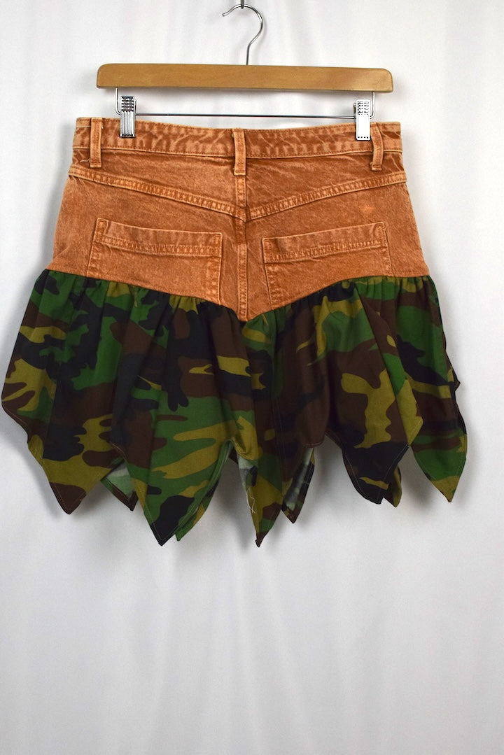 Reworked Denim Mini Skirt