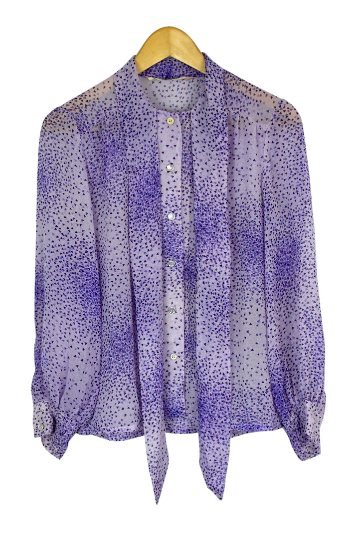 Triangle Print Sheer Blouse
