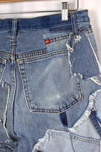 Reworked Denim Patchwork Shorts