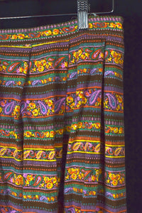 Reworked Colourful Paisley Print Skirt