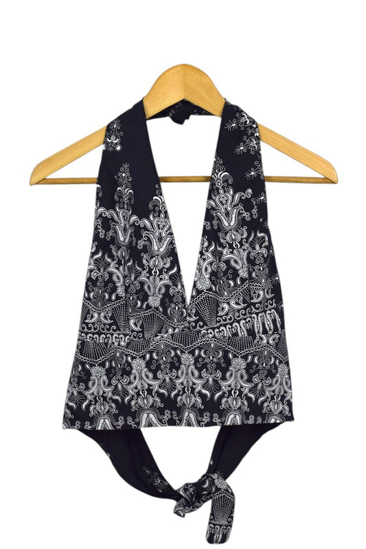 Reworked Floral Print Tie-Up Crop Top