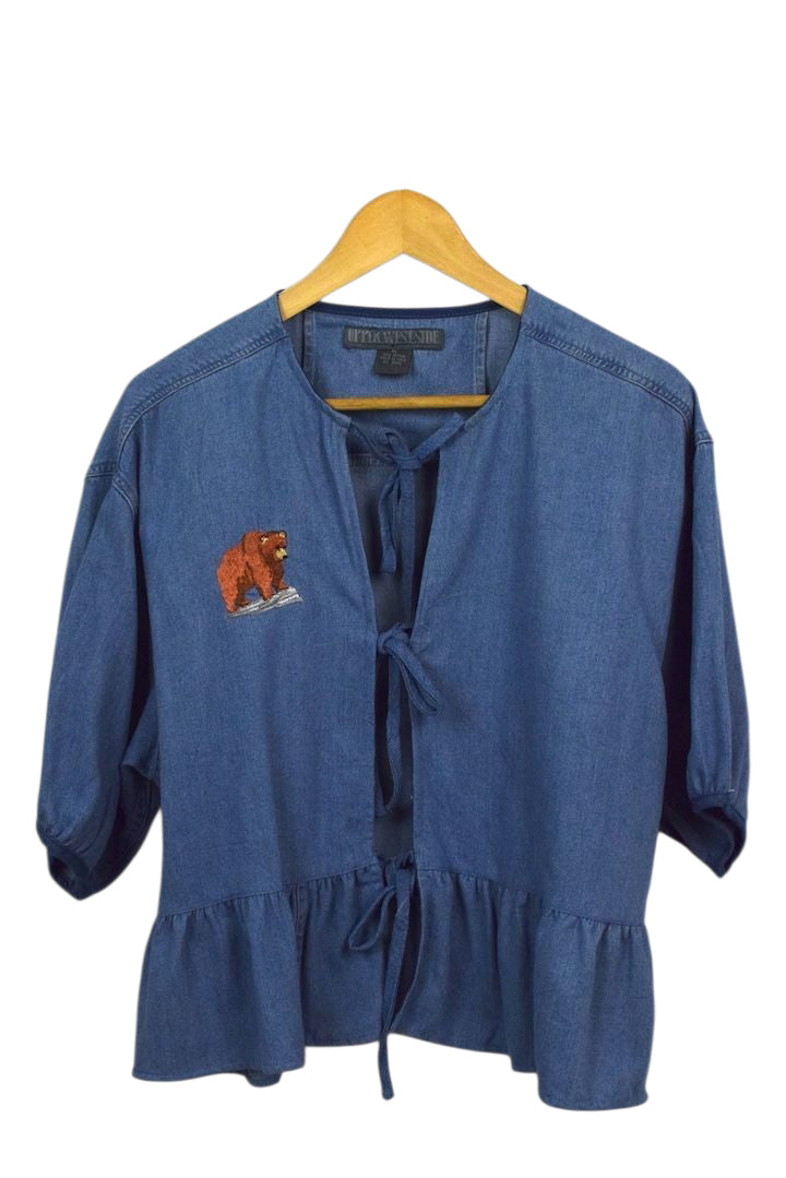 Reworked Denim Tie Up Top
