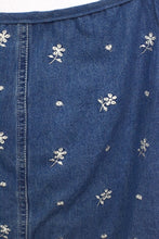 Load image into Gallery viewer, Reworked Denim Tie Up Top
