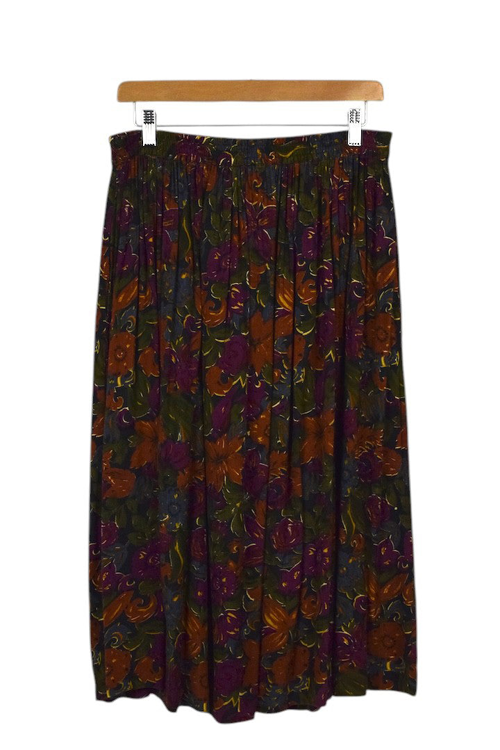 90s Floral Print Skirt