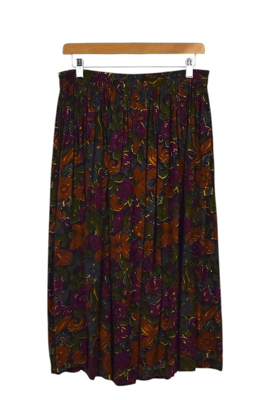 90s Floral Print Skirt