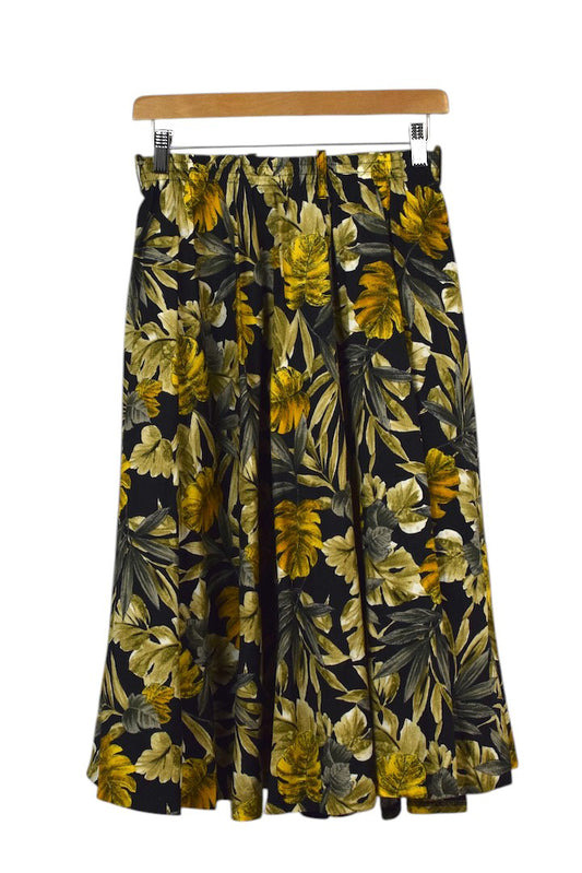Reworked Leaf Print Skirt