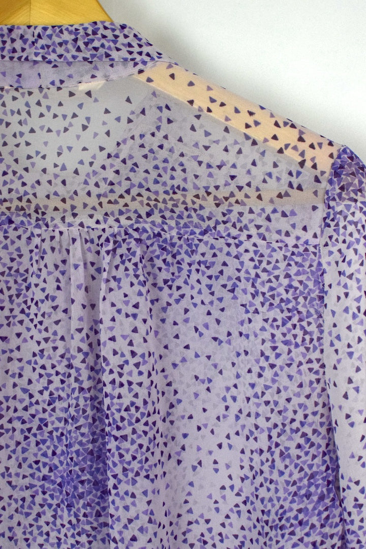 Triangle Print Sheer Blouse