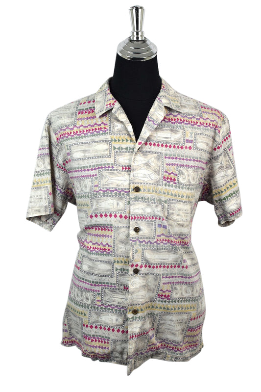 80s/90s Abstract Fishing Print Shirt