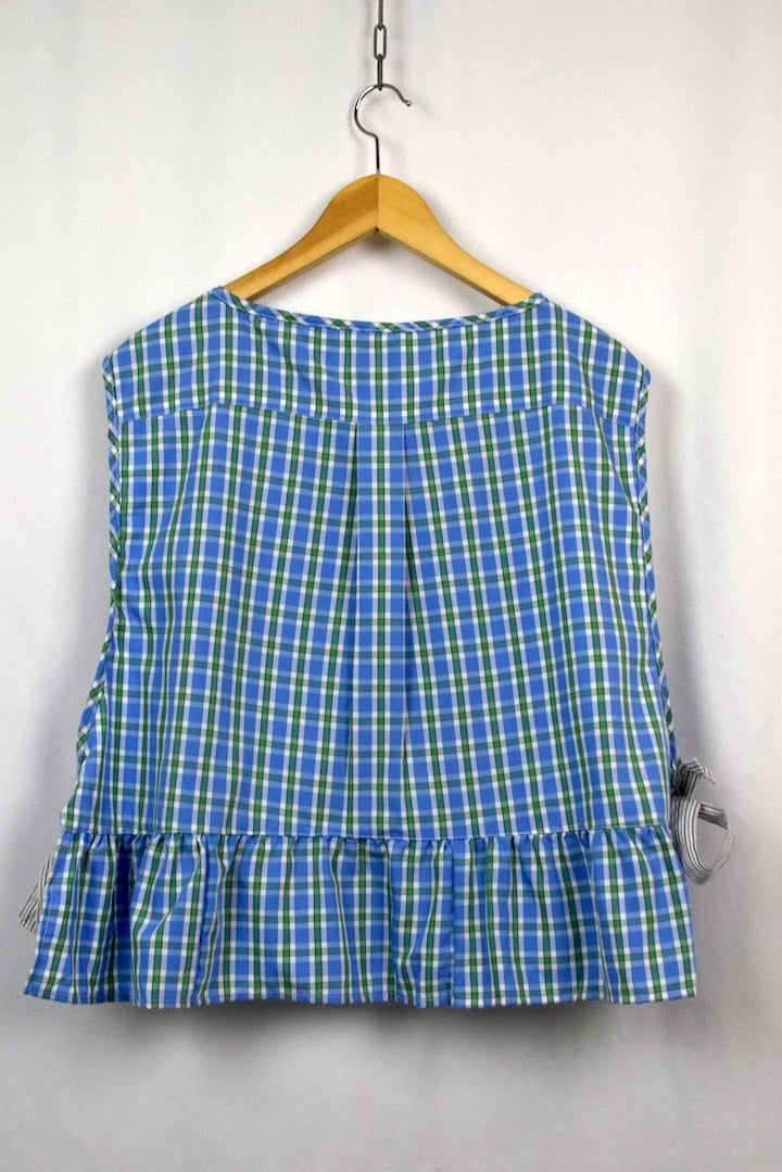 Reworked Checkered Baby Doll Top
