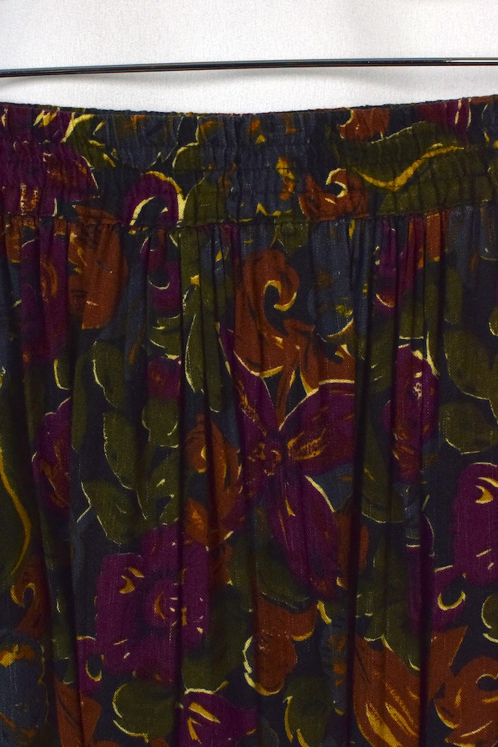 90s Floral Print Skirt
