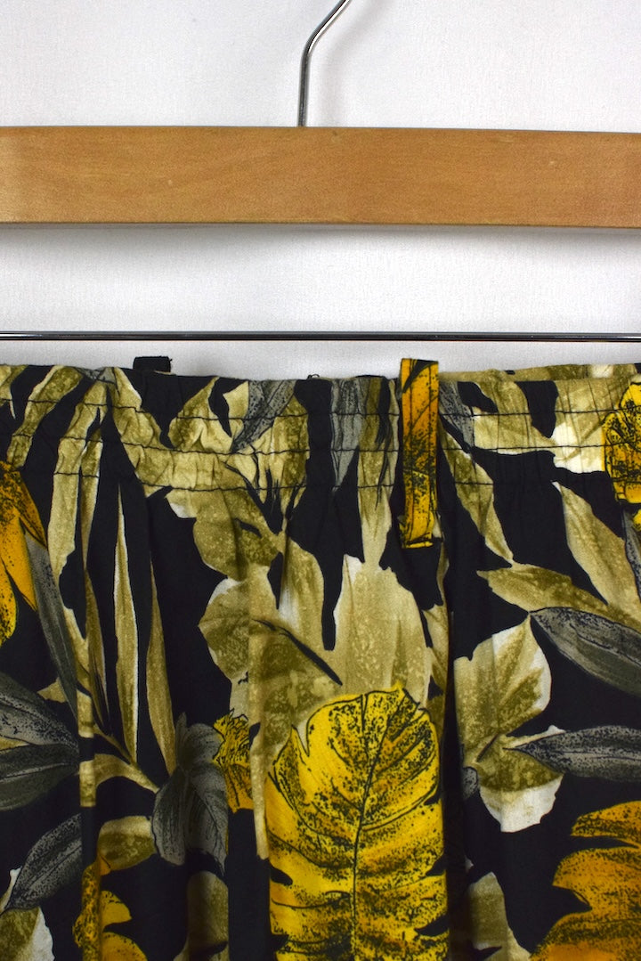 Reworked Leaf Print Skirt