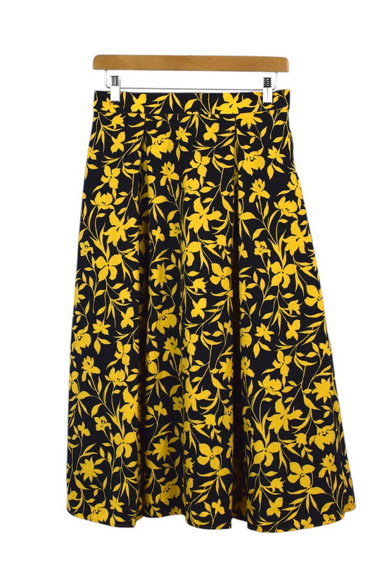 Reworked Daffodil Print Skirt