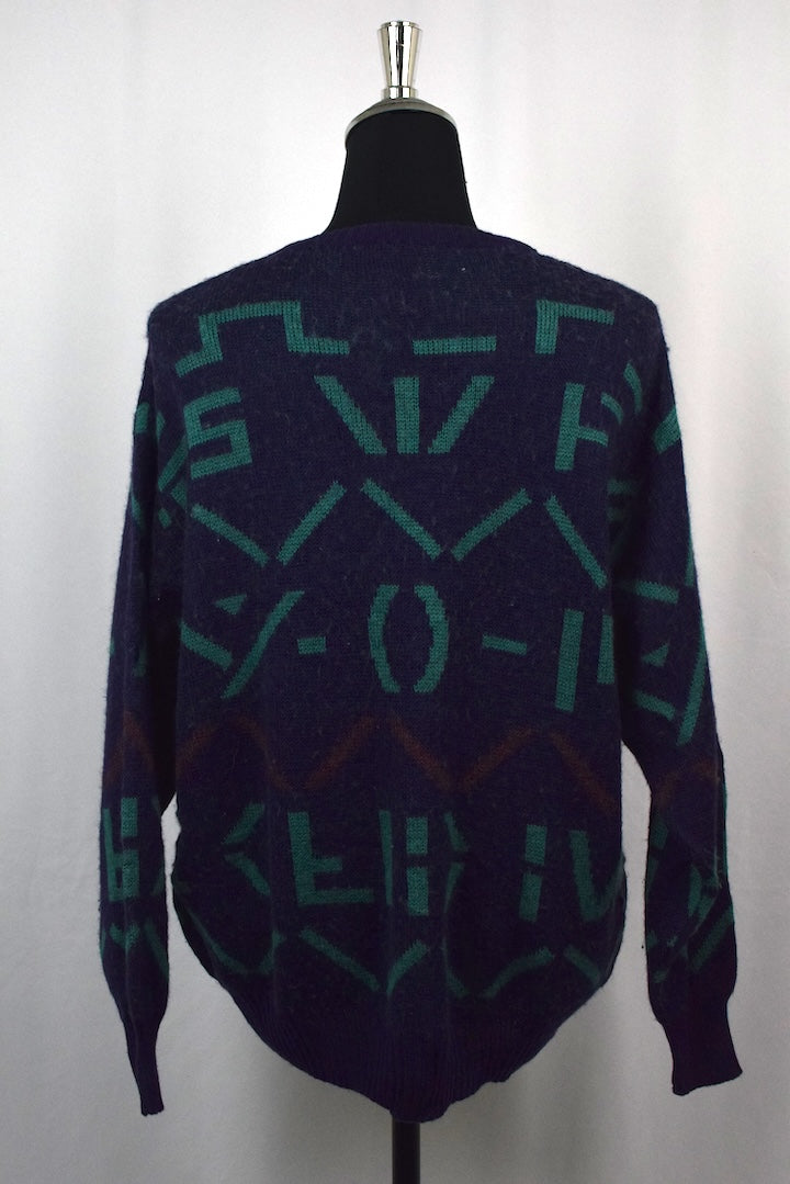 Abstract Print Knitted Jumper