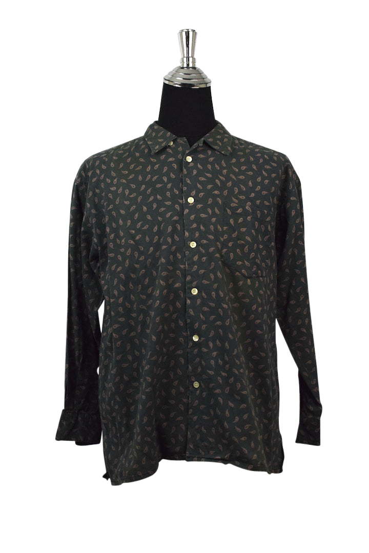 Green Paisley Print Shirt