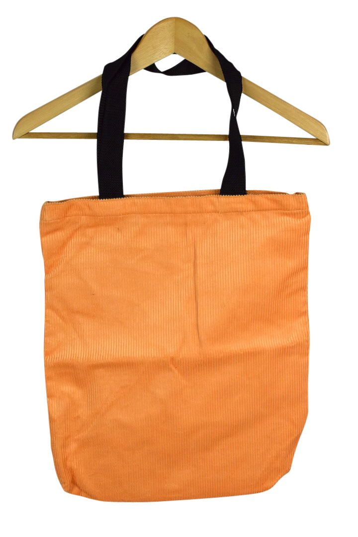 Reworked Orange Corduroy Zip Tote Bag