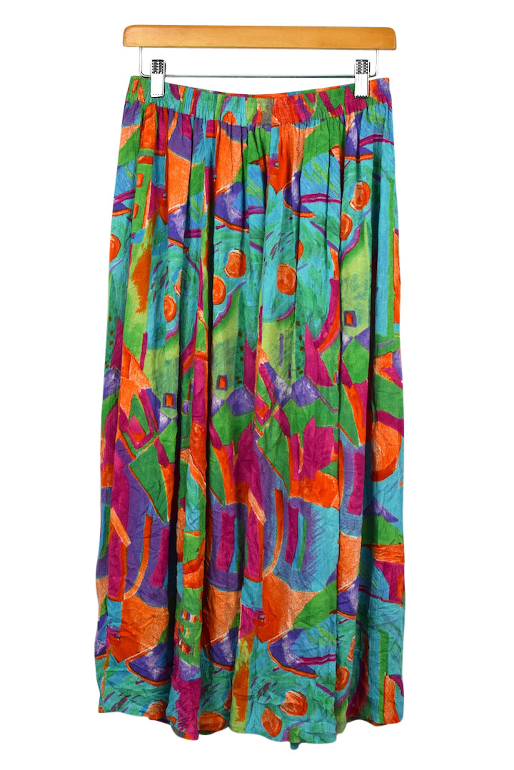 Colourful Abstract Print Skirt