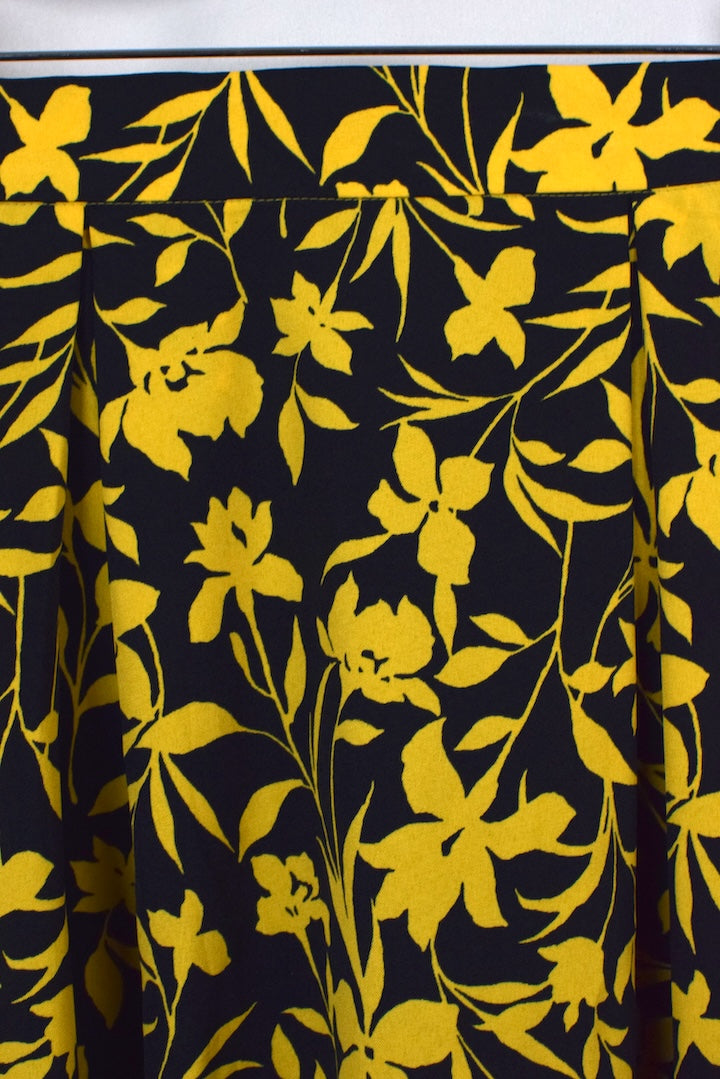 Reworked Daffodil Print Skirt