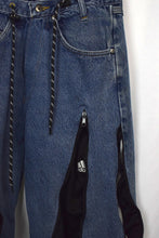 Load image into Gallery viewer, Reworked Adidas Brand Zip-Up Jeans
