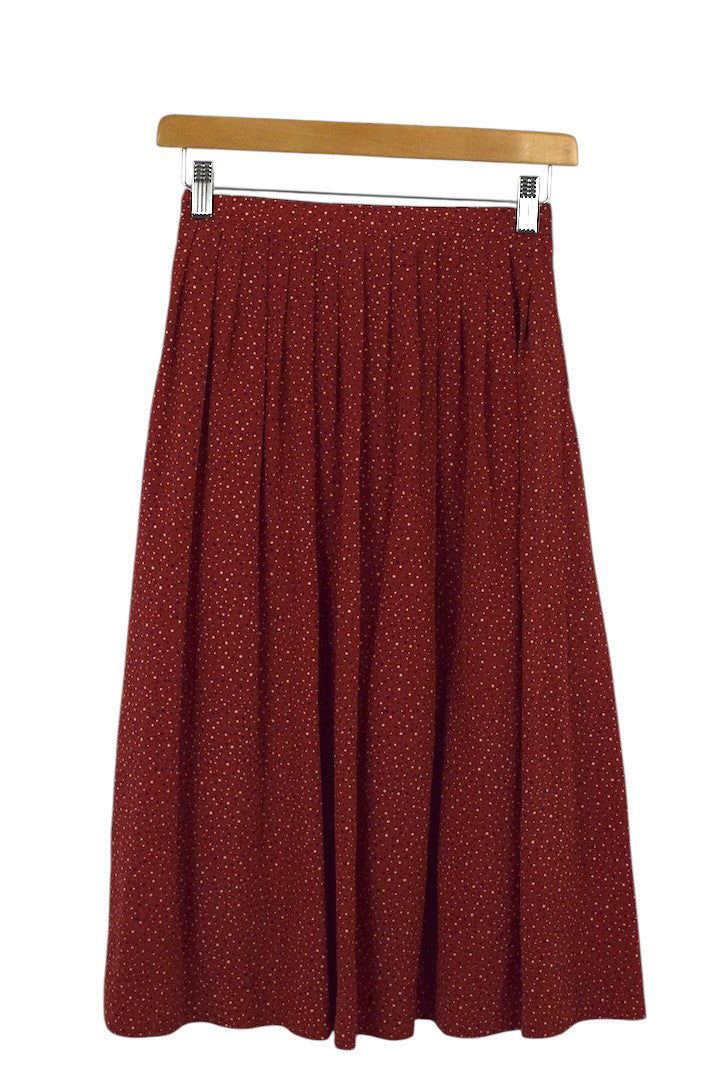 Red Pleated Skirt