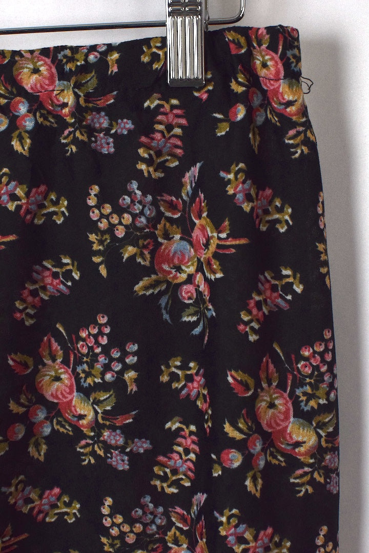 Black Sheer Floral Print Skirt