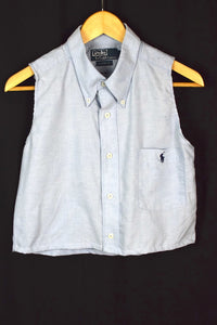 Reworked Cropped Sleeveless Ralph Lauren Brand Top