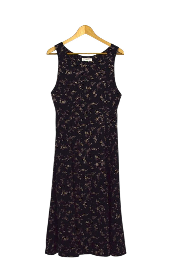 Black Floral Print Dress