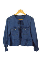 Load image into Gallery viewer, Reworked Denim Tie-Up Top
