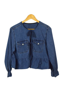 Reworked Denim Tie-Up Top