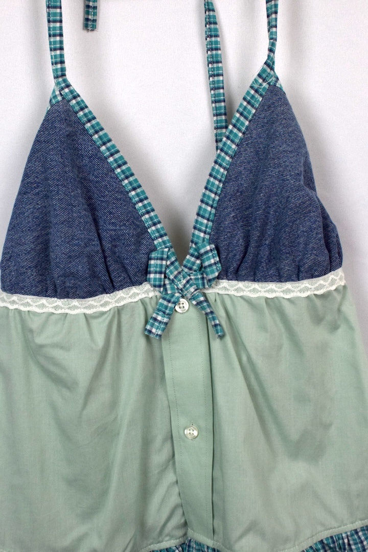 Reworked Halterneck Babydoll Top