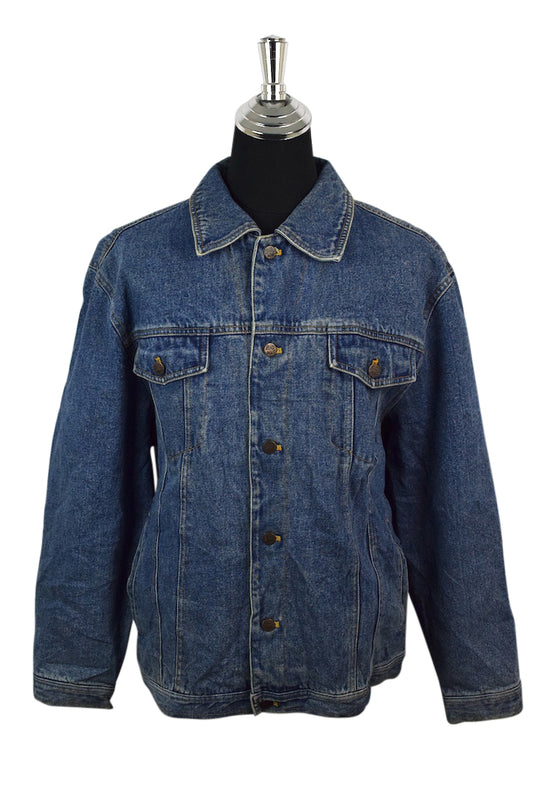 Custom wolf and Moon Denim Jacket