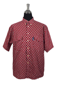 Red Abstract Floral Print Shirt