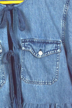 Load image into Gallery viewer, Reworked Denim Tie-Up Top
