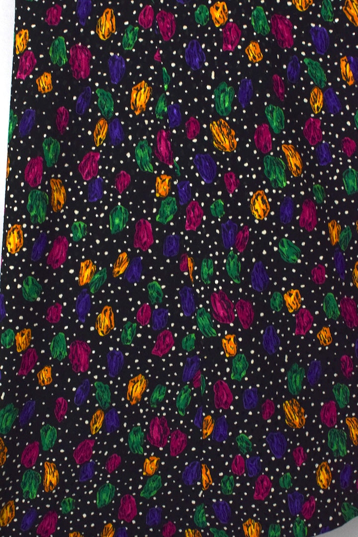 Polka Dot Floral Print Skirt