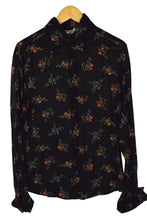 Load image into Gallery viewer, Black Sheer Floral Print Blouse
