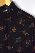 Load image into Gallery viewer, Black Sheer Floral Print Blouse
