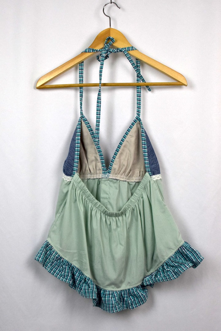 Reworked Halterneck Babydoll Top