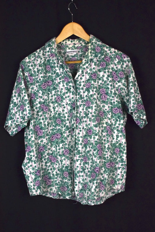 80s/90s Floral Print Blouse