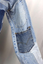 Load image into Gallery viewer, Reworked Patchwork Cropped Denim Jacket
