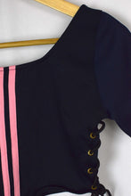 Load image into Gallery viewer, Reworked Adidas Brand Crop Top
