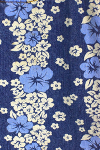 Denim Floral Print Skirt