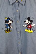 Load image into Gallery viewer, 90s/00s Mickey and Minnie Mouse Denim Shirt
