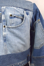 Load image into Gallery viewer, Reworked Patchwork Cropped Denim Jacket
