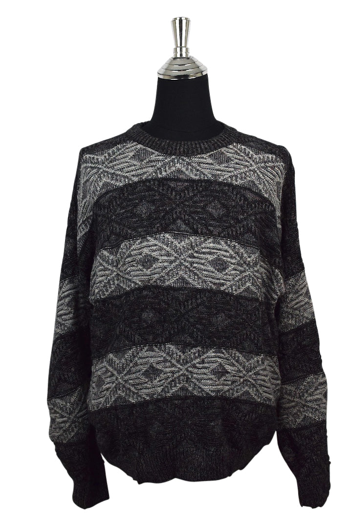 80s/90s Grey Striped knitted Jumper