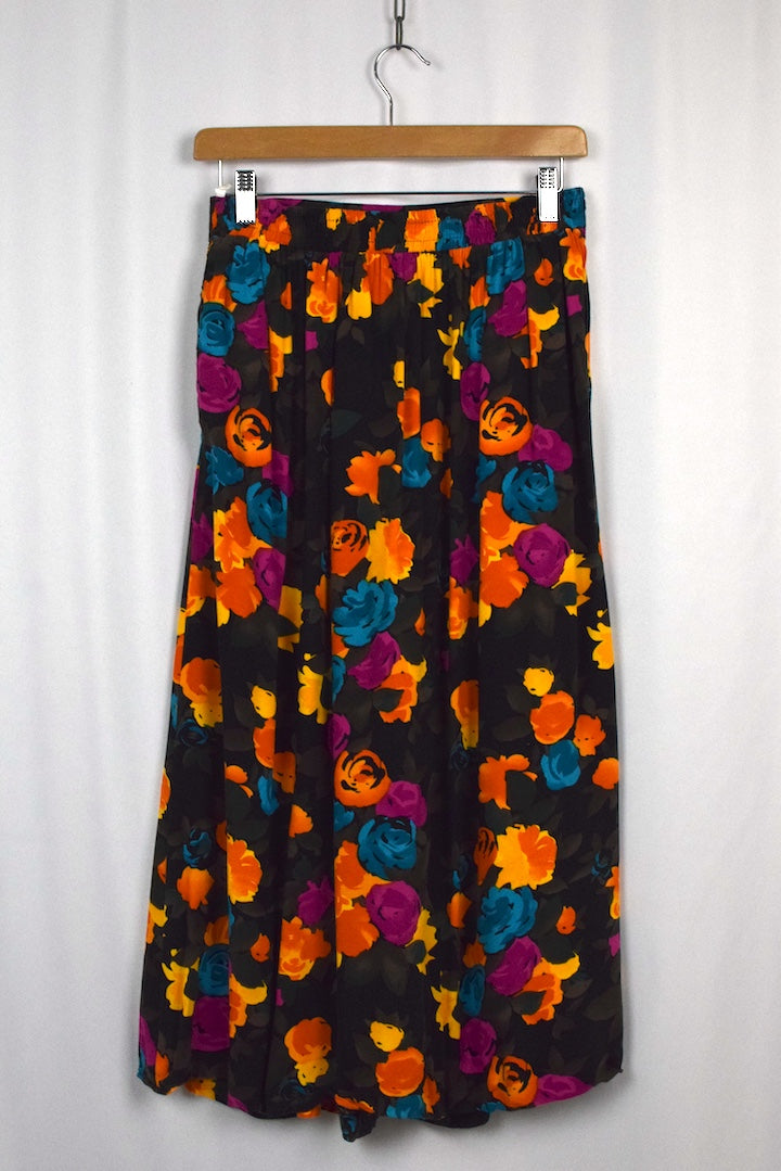 Vibrant Floral Print Skirt