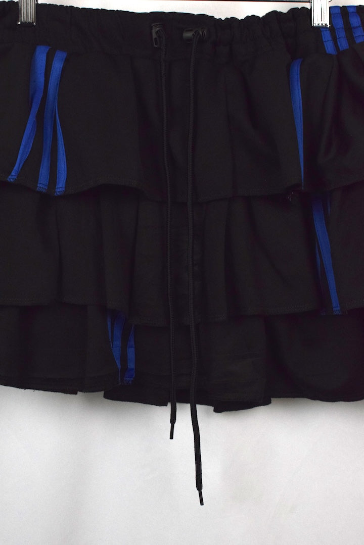 Reworked Adidas Brand Tiered Mini Skirt
