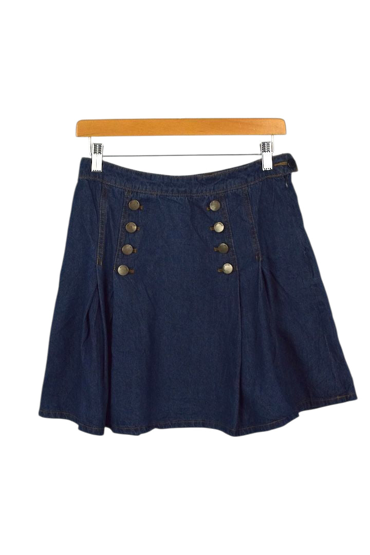 Denim Mini Swing Skirt