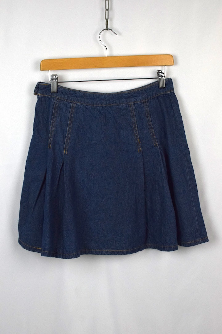 Denim Mini Swing Skirt